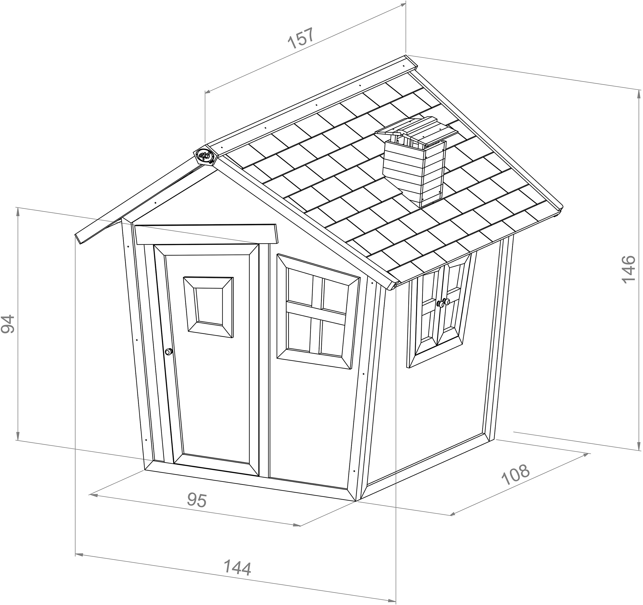 AXI Spielhaus Alice braun B/H/L: ca. 144x146x157 cm