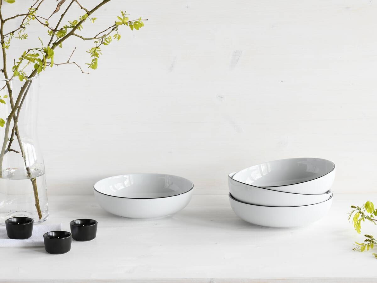 CreaTable Schüssel-Set Allround Black Line schwarz Porzellan