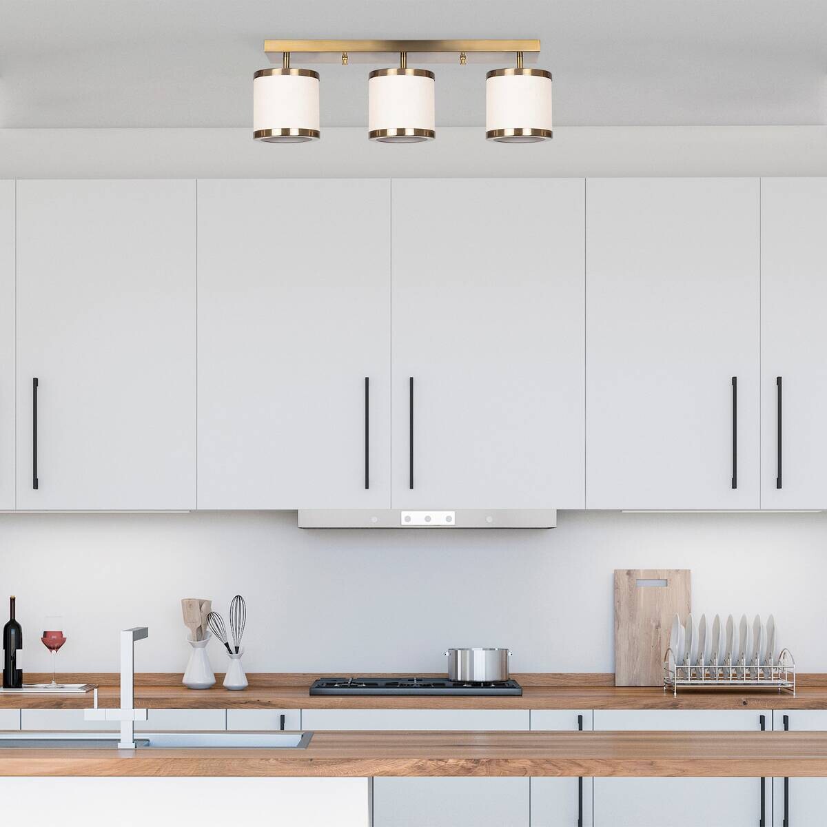 Opviq Deckenleuchte Way-11635 B/H/T/L: ca. 66x21x15x66 cm E27 3 Brennstellen