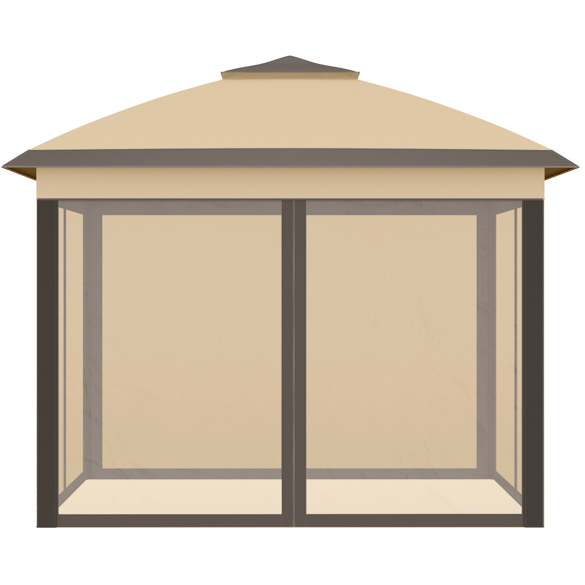 Outsunny Pavillon beige Metall B/H/L: ca. 330x288x330 cm