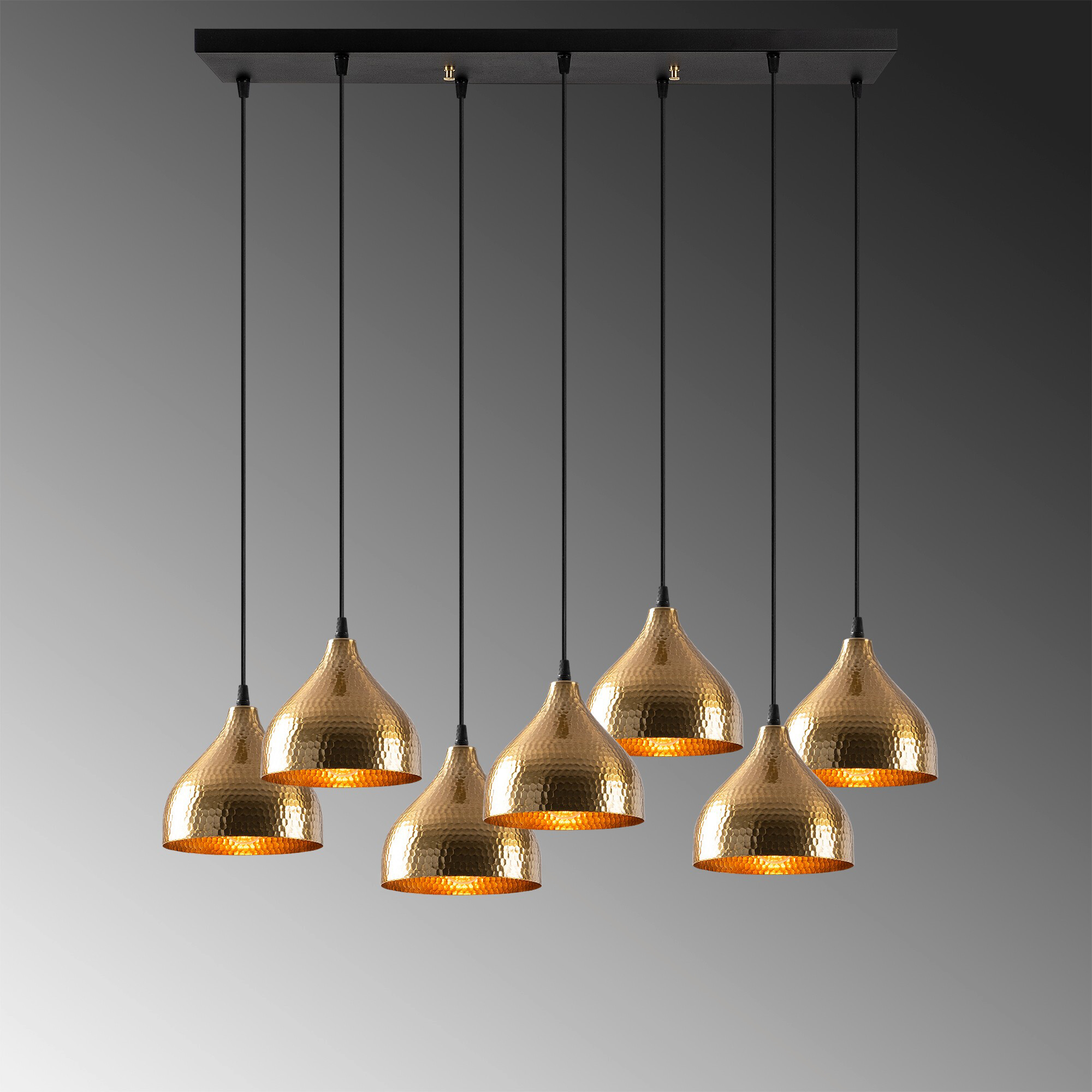 Opviq Pendelleuchte Tattoo-6222 Metall B/H/T/L: ca. 88x114x40x88 cm E27 7 Brennstellen