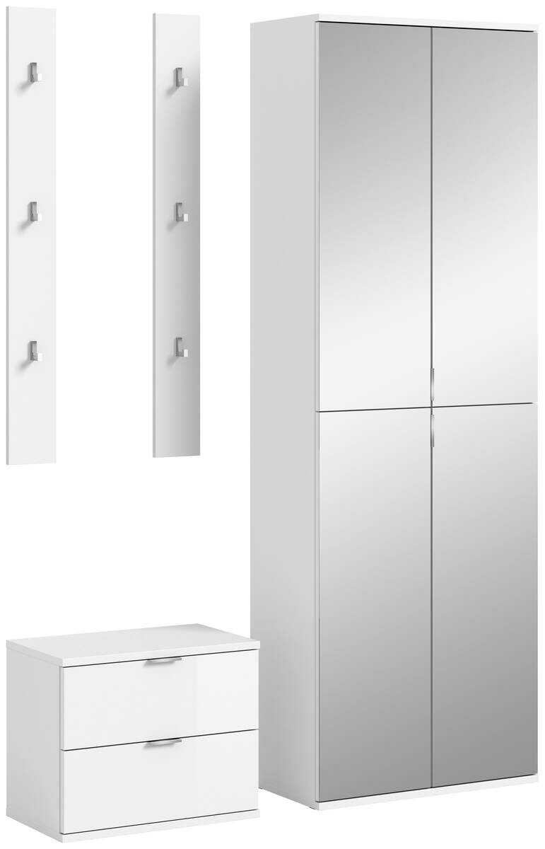 Garderobe PROJEKT X weiß weiß Hochglanz B/H/T: ca. 128x191x37 cm