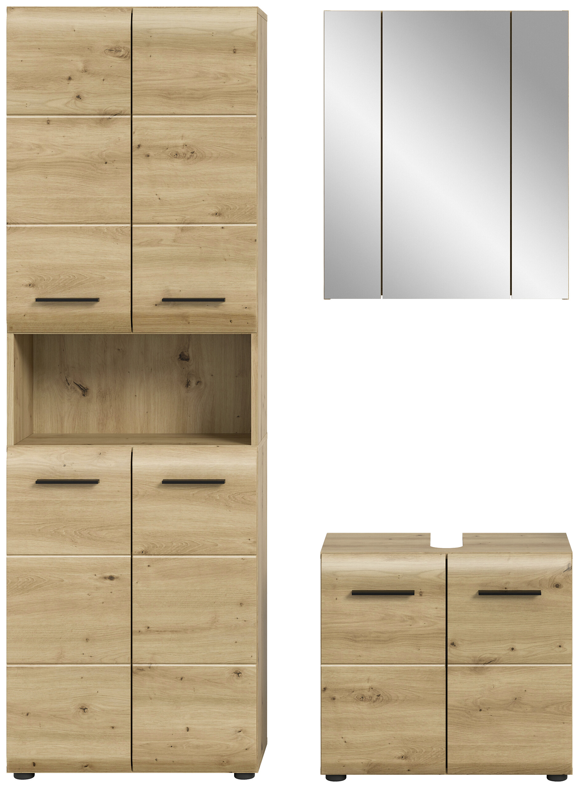 Badezimmer-Set Ice Artisan Oak Nachbildung B/H/T: ca. 135x185x30 cm