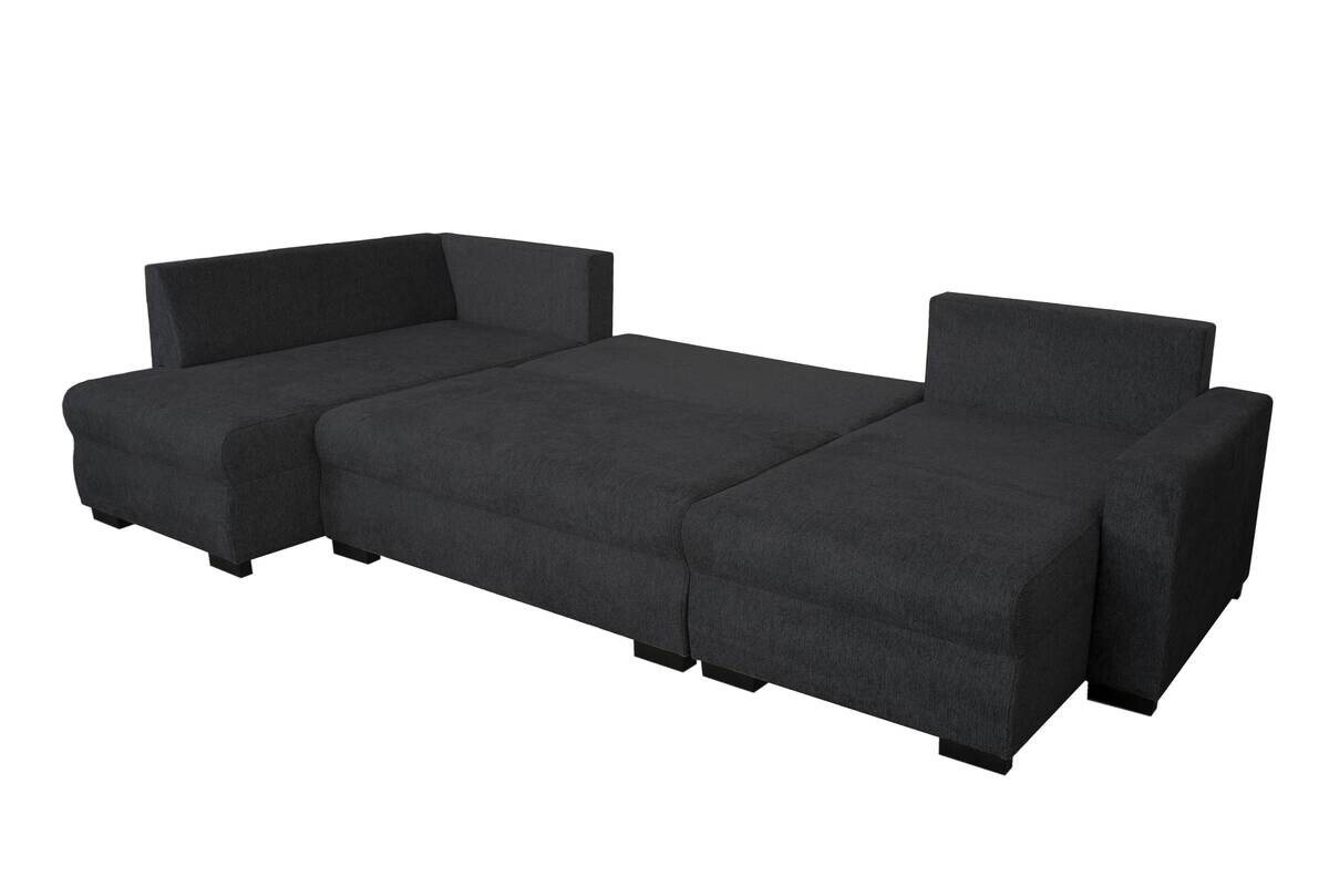 Wohnlandschaft schwarz Microfaser B/H/T: ca. 312x90x169 cm