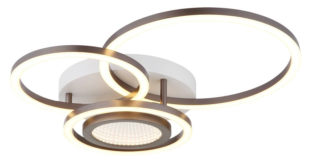 GLOBO Deckenleuchte weiß kaffee mattschwarz Kunststoff Metall B/H/L: ca. 39x10x49 cm 1 Brennstellen