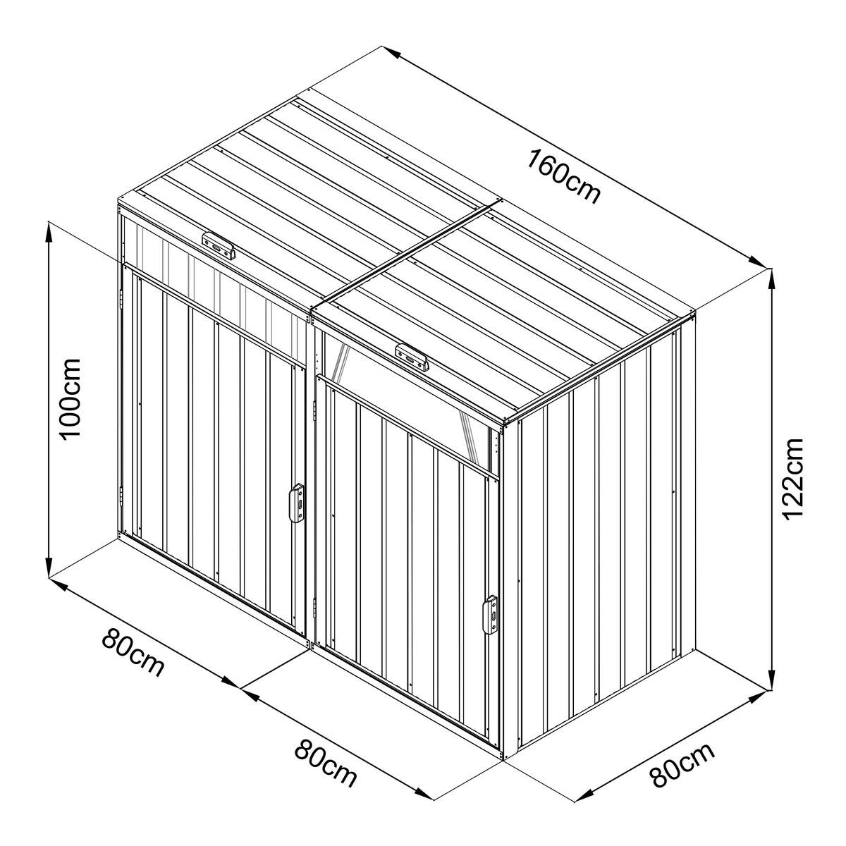 AXI Outdoor Living Mülltonnenbox Owen anthrazit B/H/L: ca. 80x122x160 cm