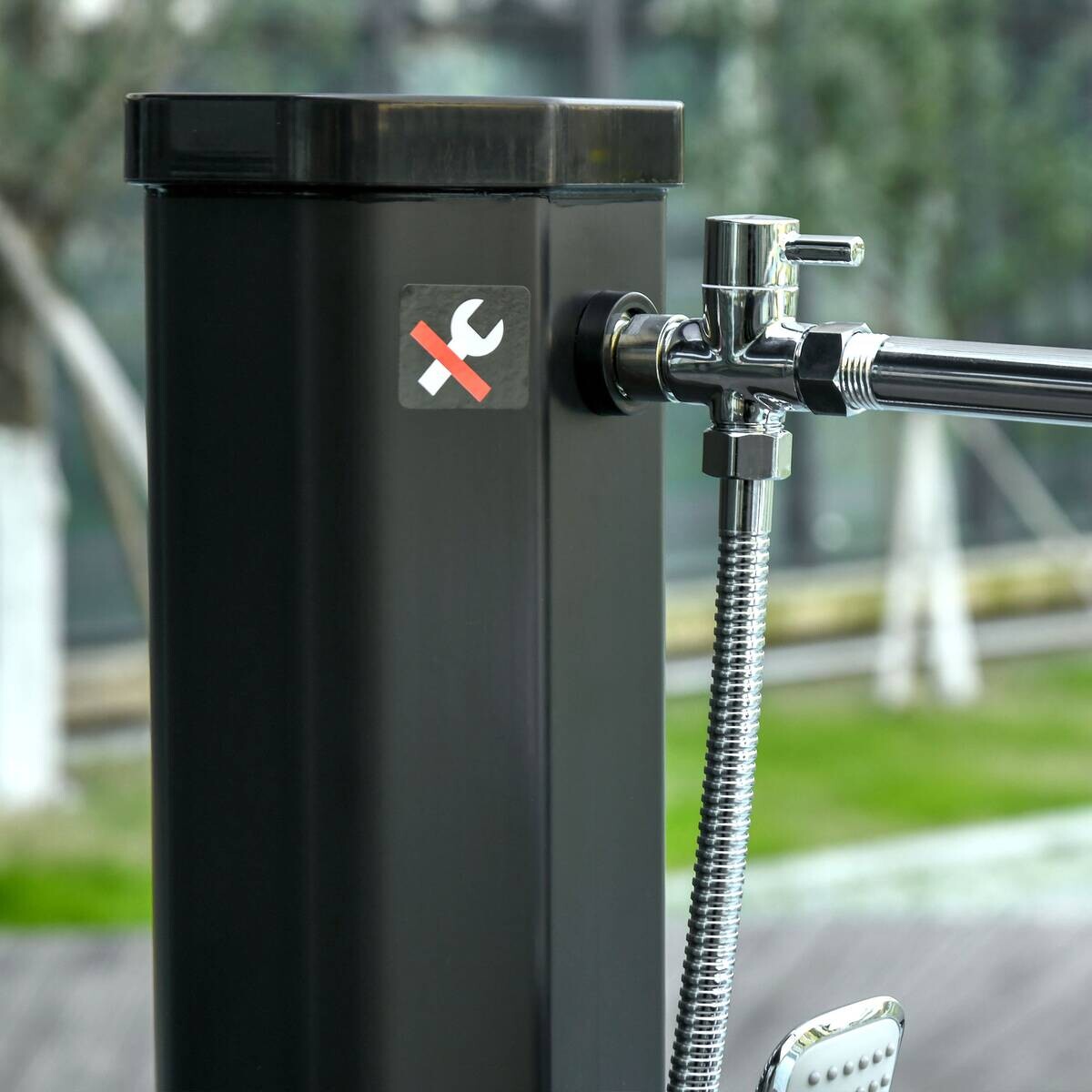 Outsunny Camping-Zubehör schwarz Edelstahl B/H/L: ca. 14,5x17,5x216 cm