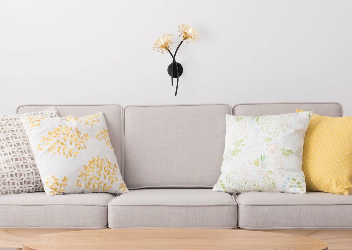 GLOBO Wandleuchte FIORE 16054-2W gold schwarz Metall Acryl B/H: ca. 32,5x44,5 cm G9 2 Brennstellen