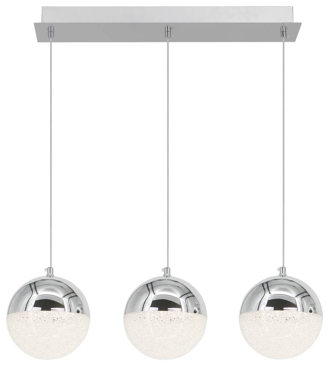 POCOline LED-Pendelleuchte Ginny Chrom Acryl Metall B/H/L: ca. 15x125x58 cm