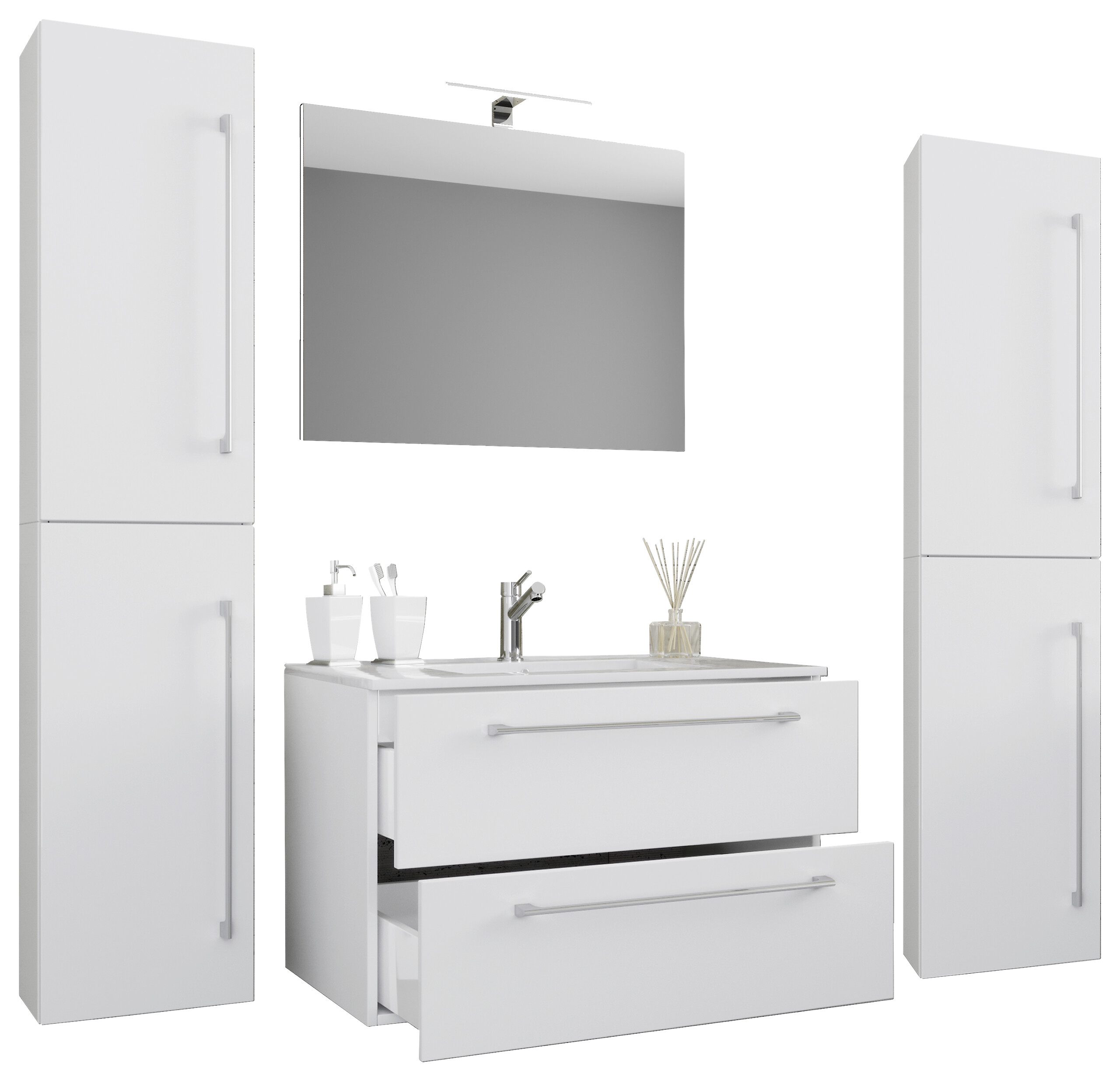 Waschplatz 5tlg-Badinos weiß B/H/T: ca. 80x50x46 cm