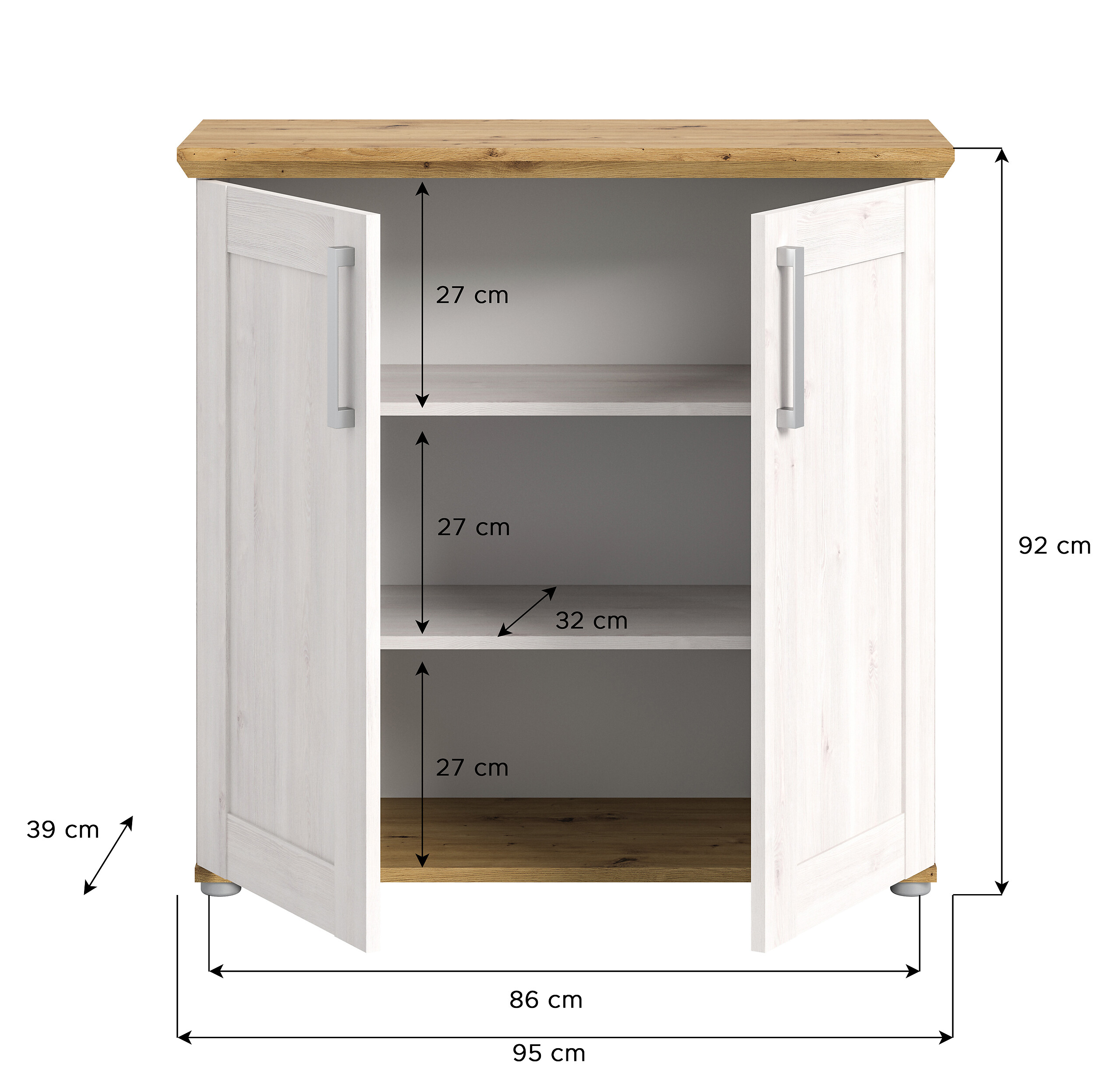Kommode Verona Sibiu Lärche Nachbildung Eiche Artisan Nachbildung B/H/T: ca. 95x92x39 cm