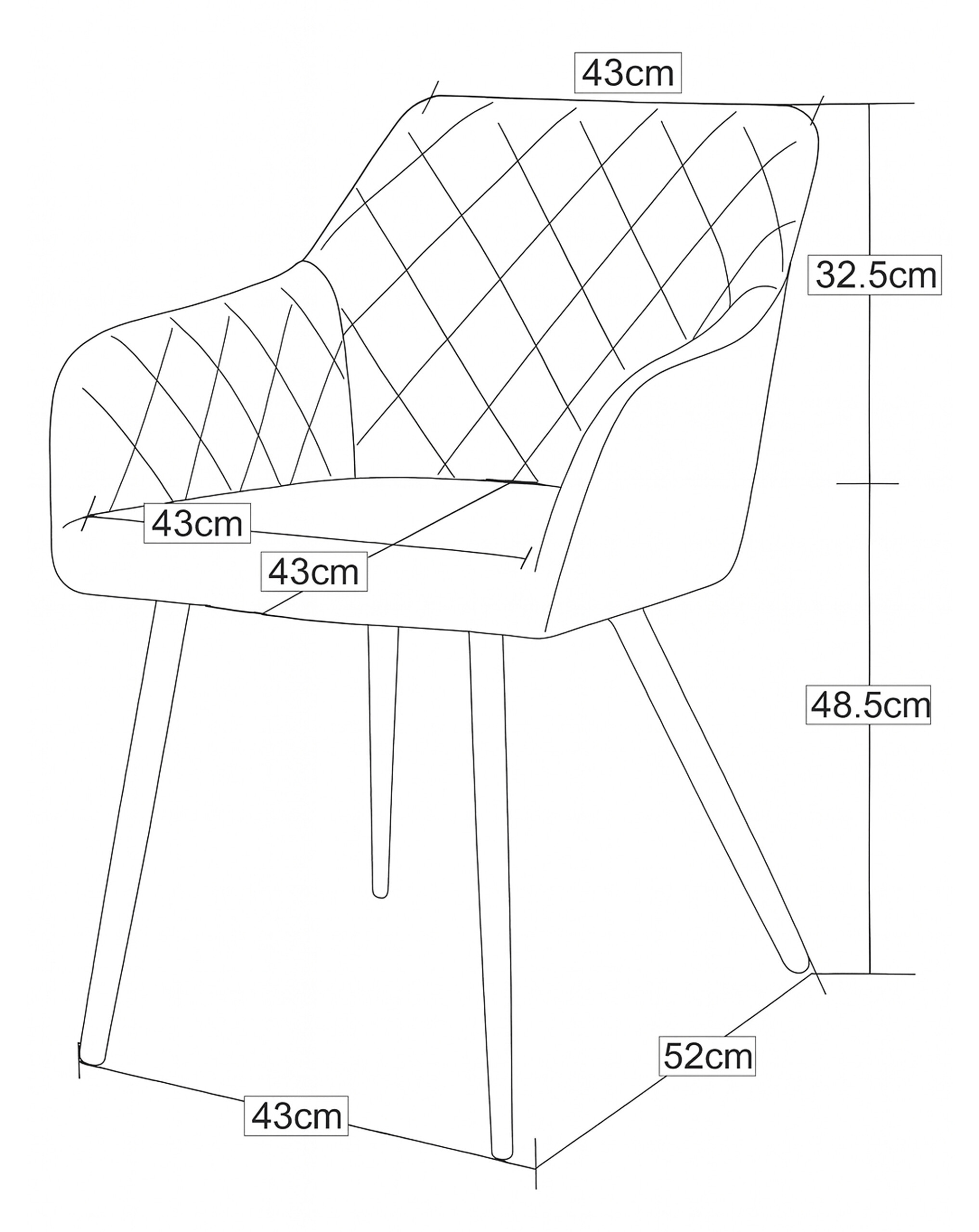 Stuhl LEA, 2er Set anthrazit Webstoff B/H/T: ca. 56x83x60 cm