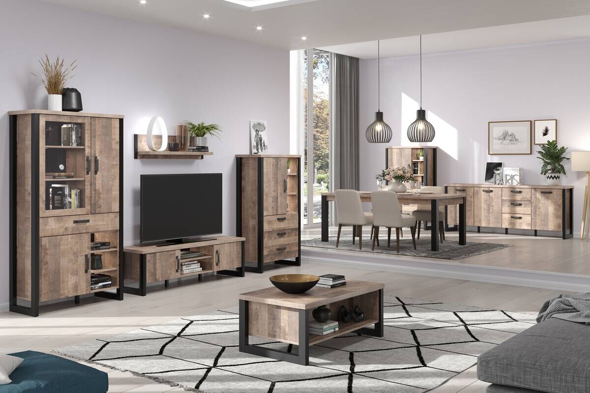 Stauraumelement Emile Eiche Tabak Nachbildung B/H/T: ca. 106x195x45 cm