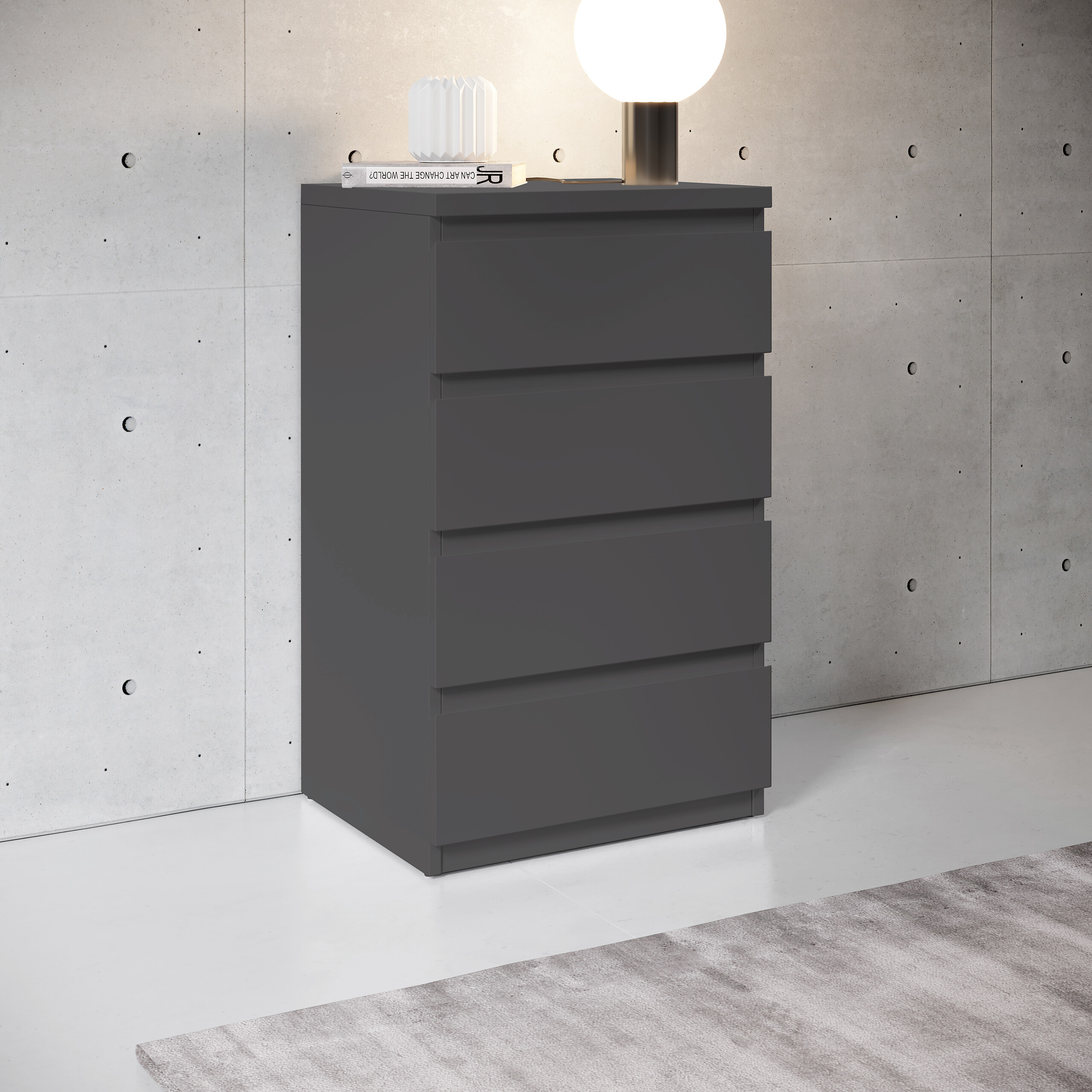 Nachtkonsole Olli Graphit B/H/T: ca. 45x79x38 cm