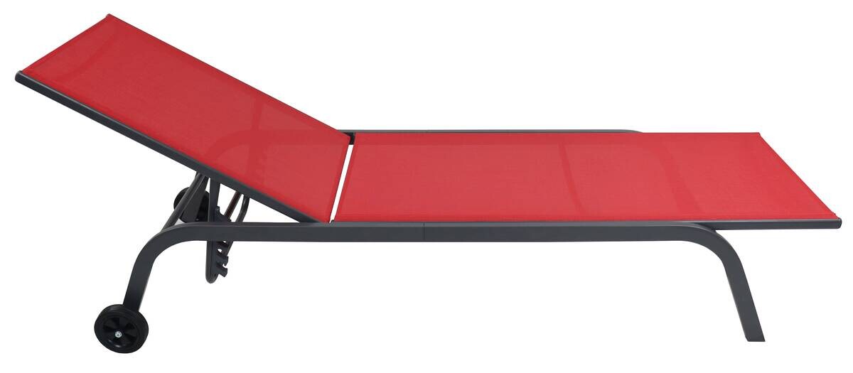 VCM Sonnenliege Sonlas rot Textilene B/H/L: ca. 58x32x192 cm