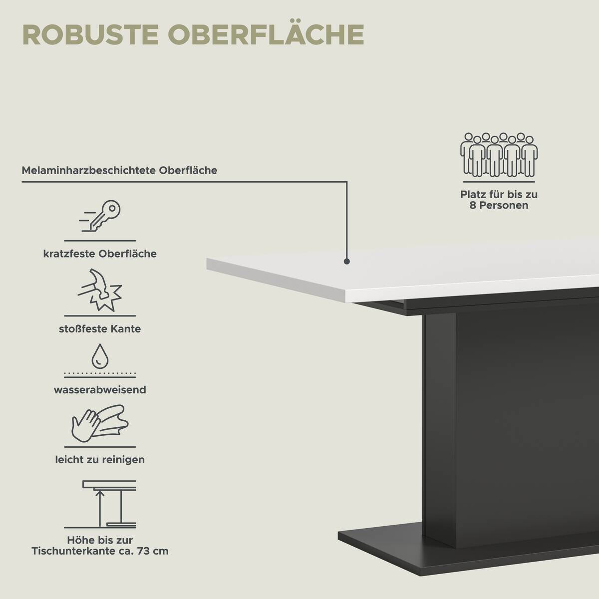 Esstisch MOTION grau B/H/T: ca. 150x76x90 cm