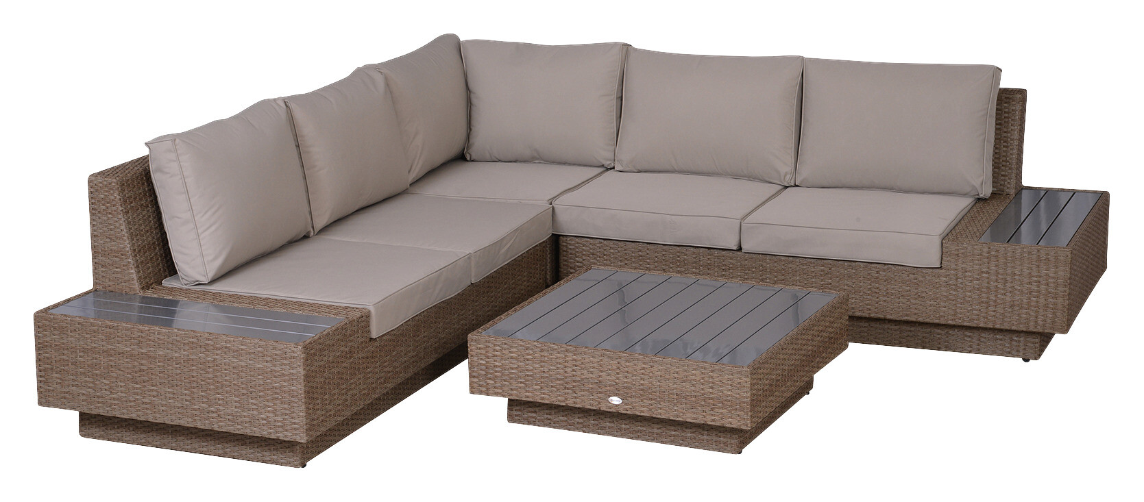 Outsunny Loungeset beige Polyrattan