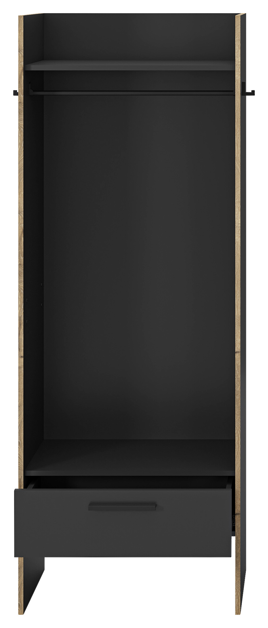 Garderobenschrank Bueno Basalt Nox Oak Nachbildung B/H/T: ca. 70x189x37 cm