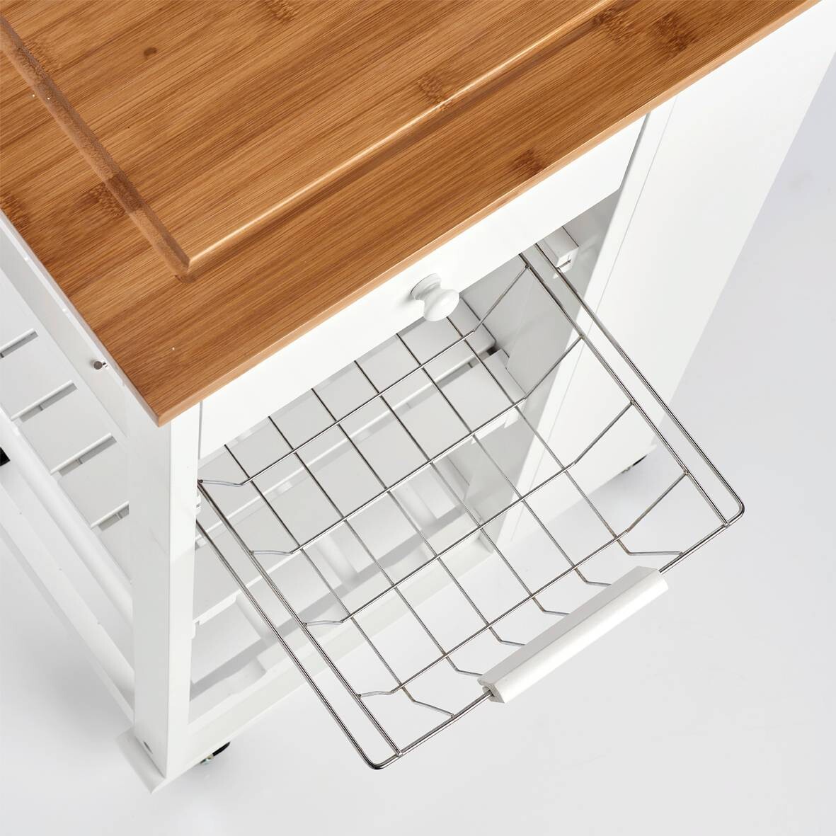 Zeller Küchenrollwagen weiß MDF B/H/L: ca. 50x86,5x37 cm