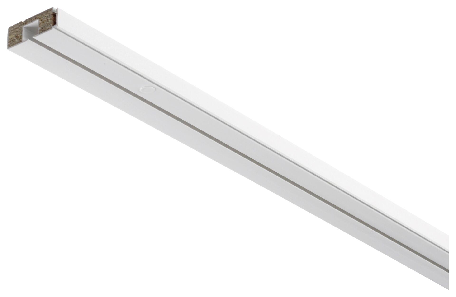 Boviva Gardinenschiene mit Holzkern weiß Holz L: ca. 120 cm 1.0 Läufe