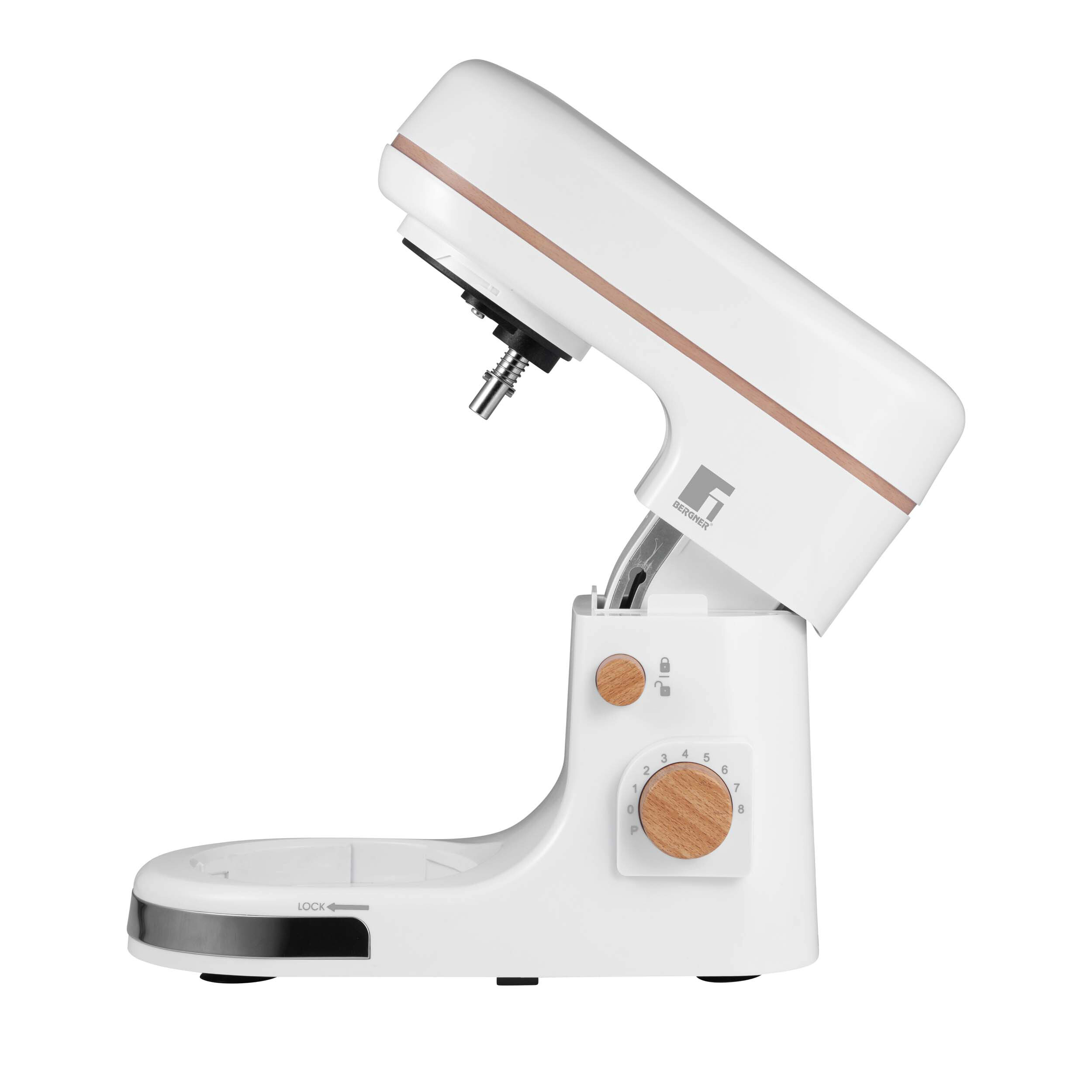 BERGNER Mundmischer weiß silber Alu Edelstahl B/H/L: ca. 23x34,5x38,5 cm