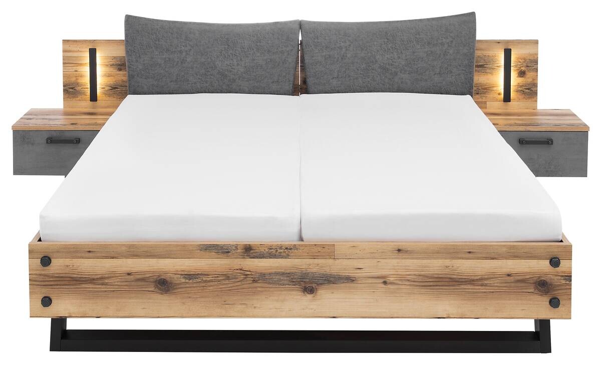 Bettanlage Dover Alpin Lodge Nachbildung Betonoxid Optik B/H/T: ca. 289,4x96,3x215,5 cm