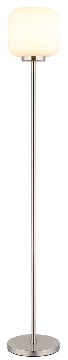 GLOBO Stehleuchte nickel matt Opal schwarz Glas Metall H/T/D: ca. 157x36x24 cm 1 Brennstellen