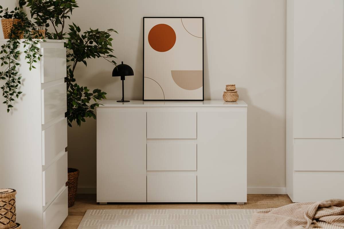 Kommode Capetown weiß glänzend weiß B/H/T: ca. 120x81x40 cm