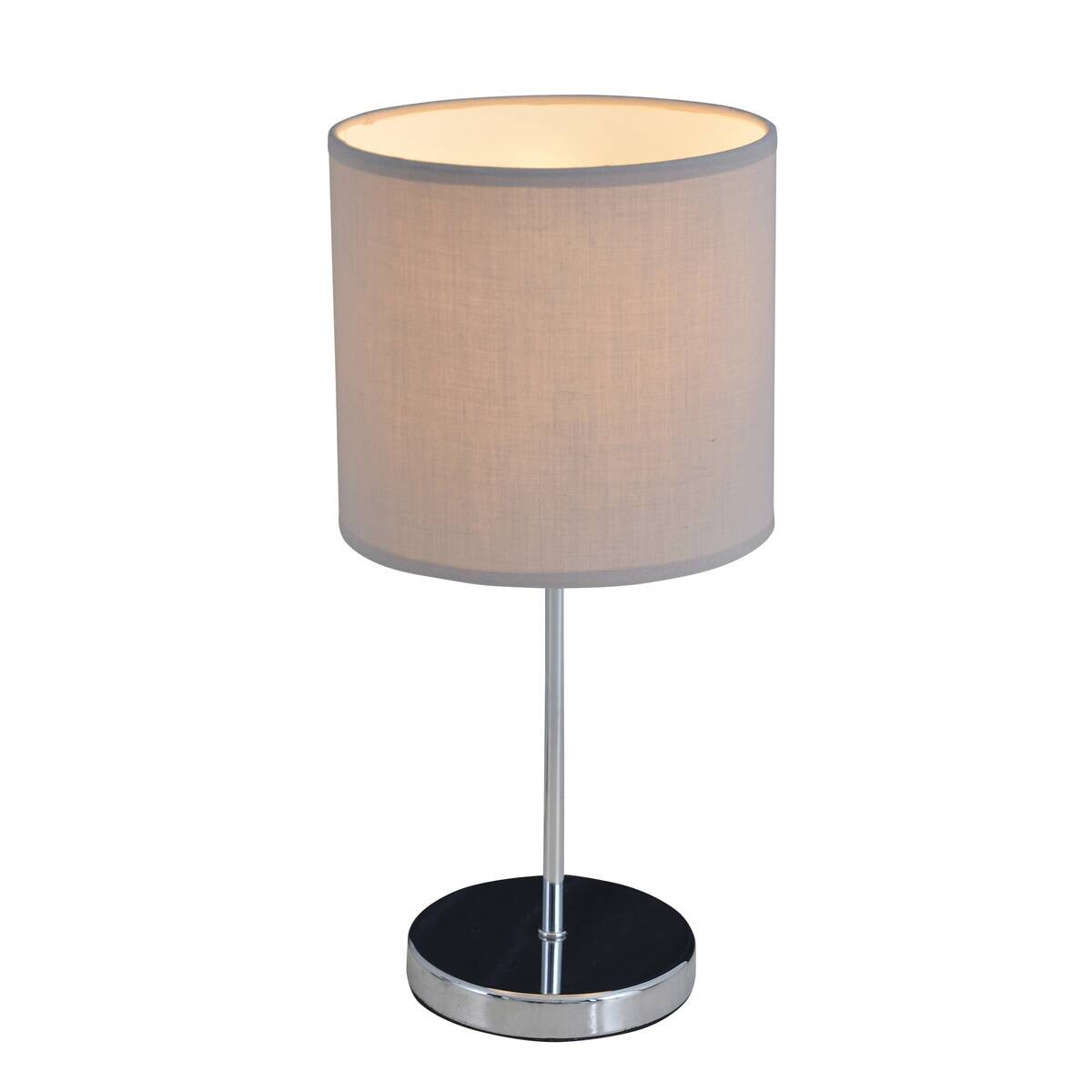 Näve Leuchten Tischleuchte 3112016 grau Textil Metall B/H/T: ca. 18,5x38,5x18,5 cm E27 1 Brennstellen