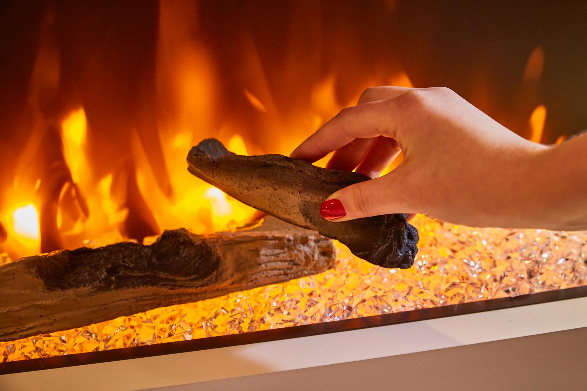 BHP Elektrischer-Kamin BG00678 weiß MDF Metall B/H/T: ca. 120x64x27 cm