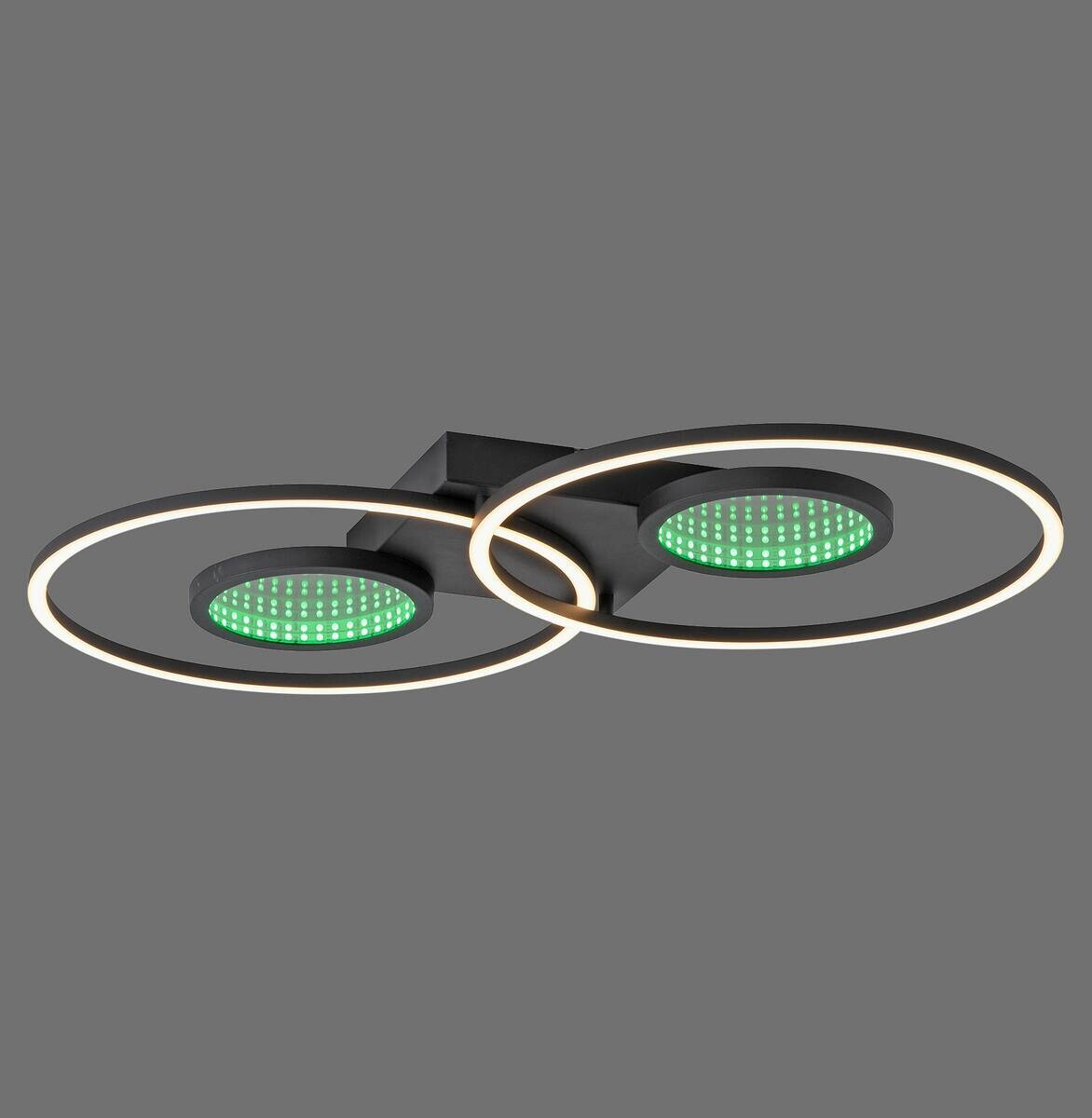 Just Light LED Deckenleuchte Tunel schwarz weiß Kunststoff Aluminium H/L: ca. 7x70 cm 2 Brennstellen