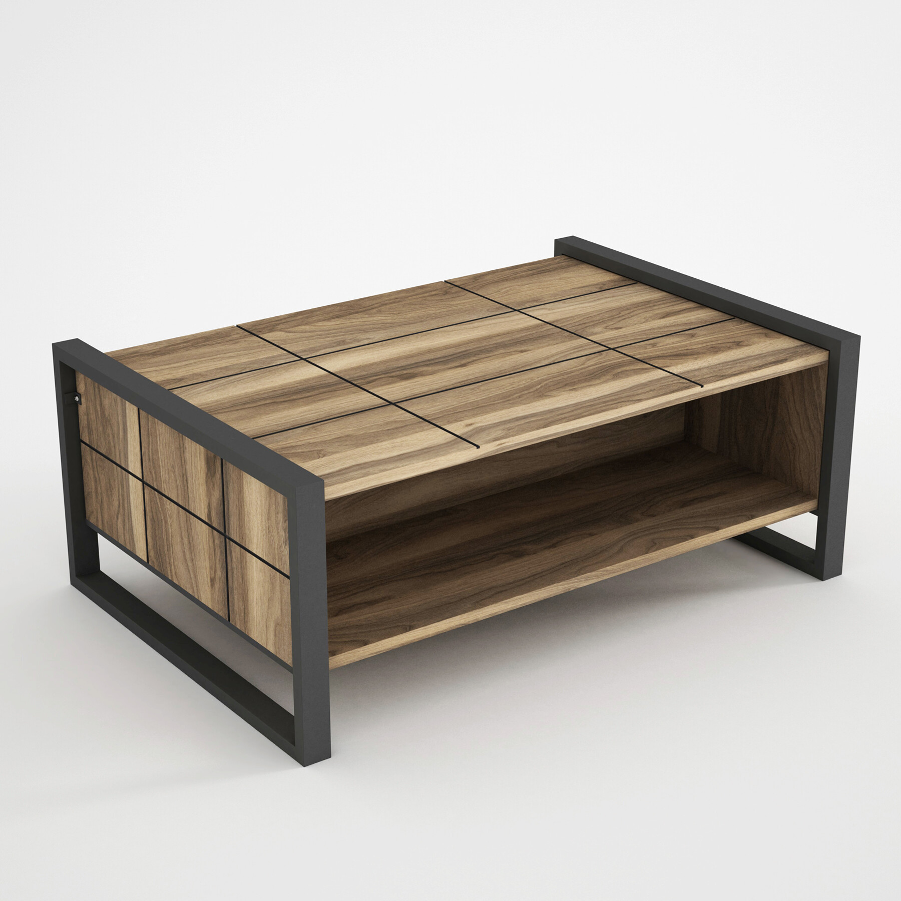 Couchtisch Lost walnuss Nachbildung B/H/T: ca. 94,4x38x64,5 cm