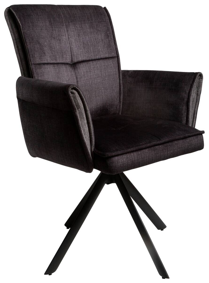Armlehnstuhl Renate dunkelgrau Samt B/H/T: ca. 59x92x67 cm