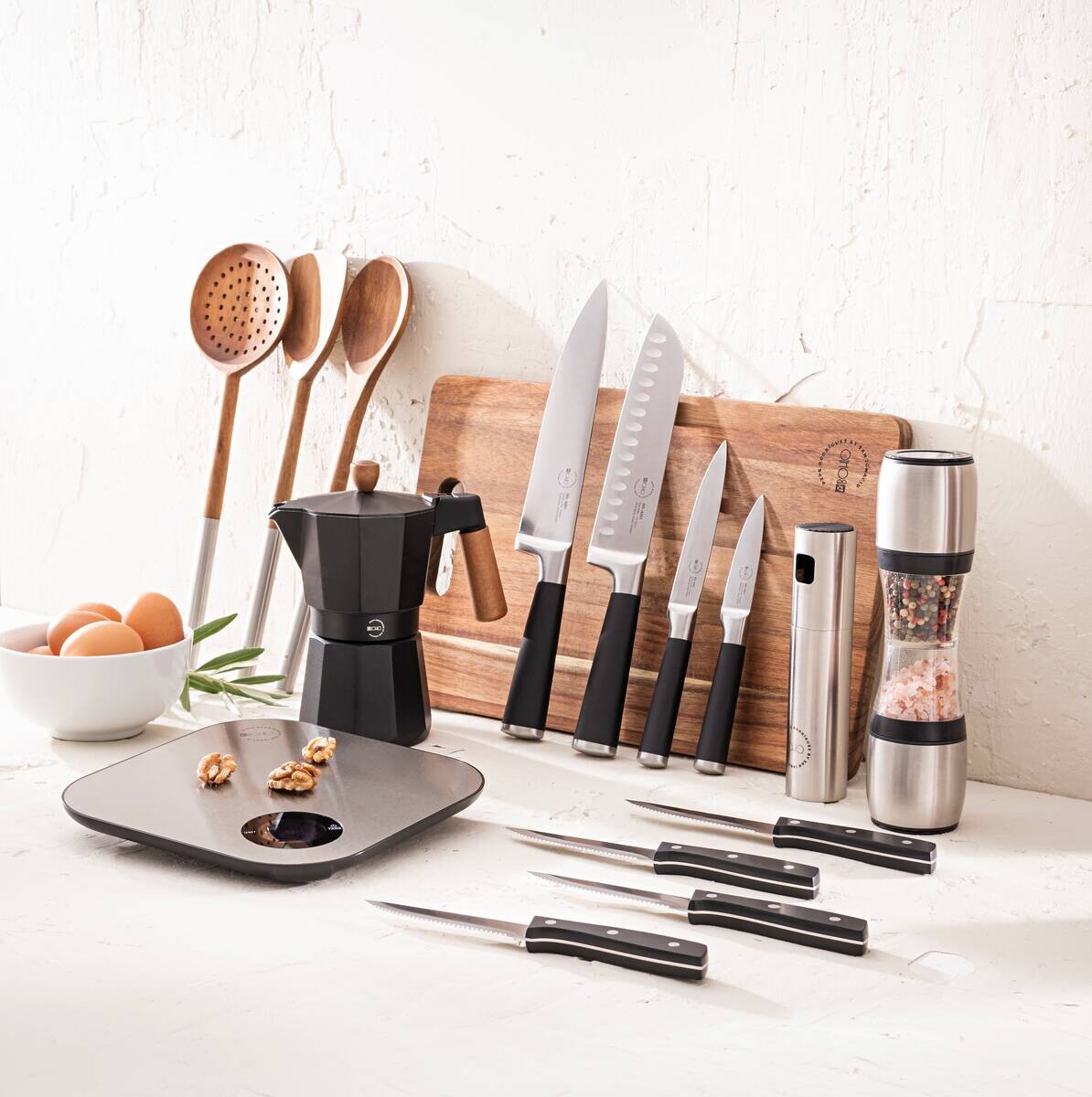 SAN IGNACIO Küchenwerkzeug-Set EL BOHIO braun Edelstahl