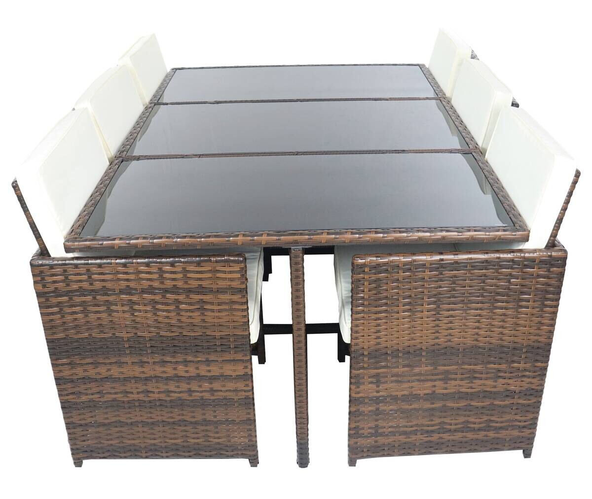 VCM Gartensitzgruppe Raloso braun Glas B/H/L: ca. 170x74x110 cm