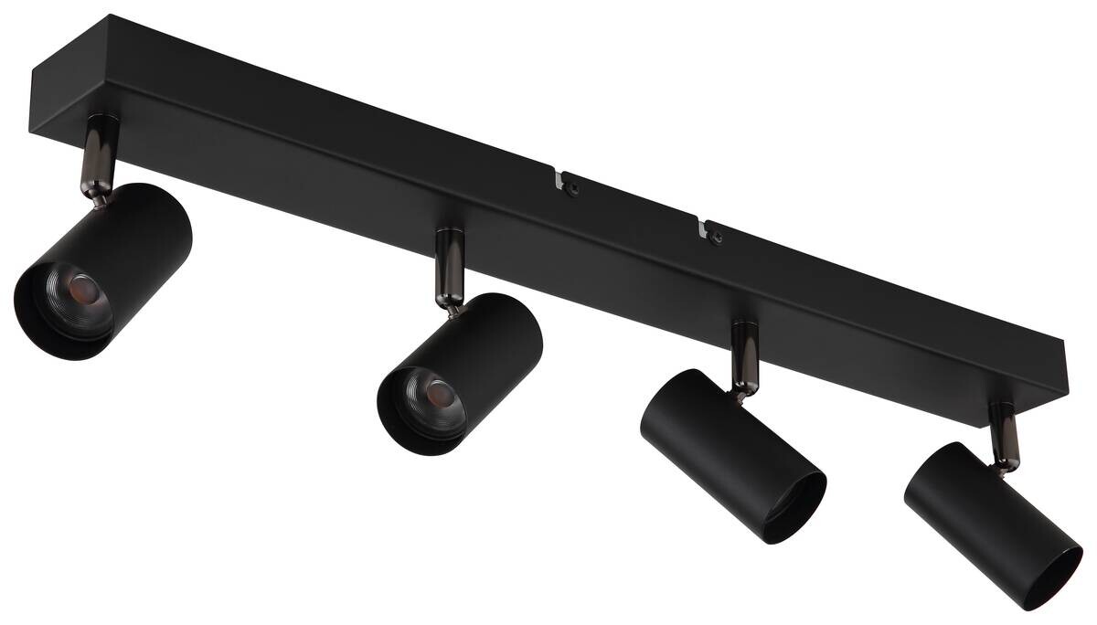 GLOBO Strahler schwarz Chrom Aluminium Metall B/H/L: ca. 7x57x12 cm 4 Brennstellen