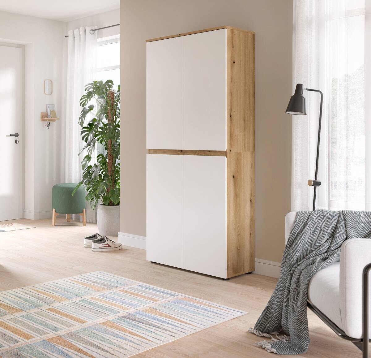 Schrank SCARPA Evoke Oak Nachbildung weiß B/H/T: ca. 70x175x37 cm