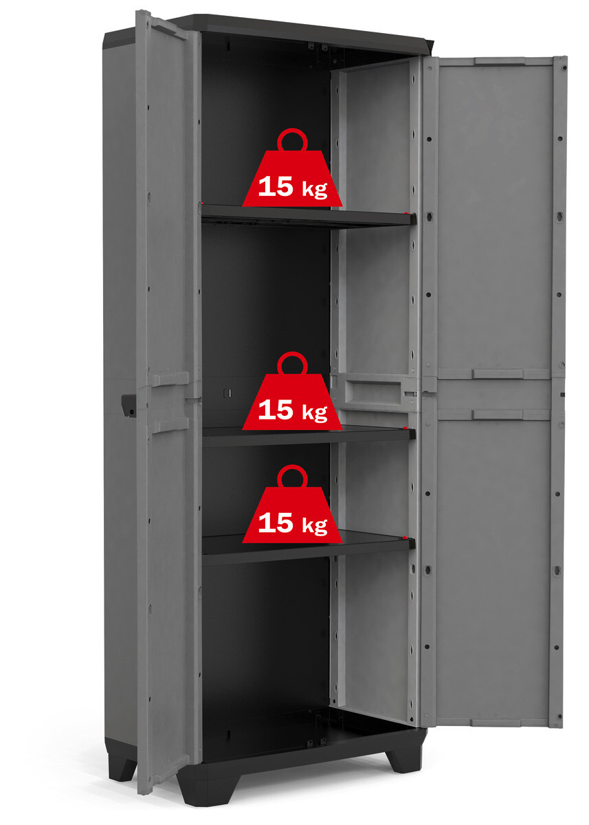 Keter Kunststoffschrank Stilo grau Kunststoff B/H/T: ca. 68x173x39 cm