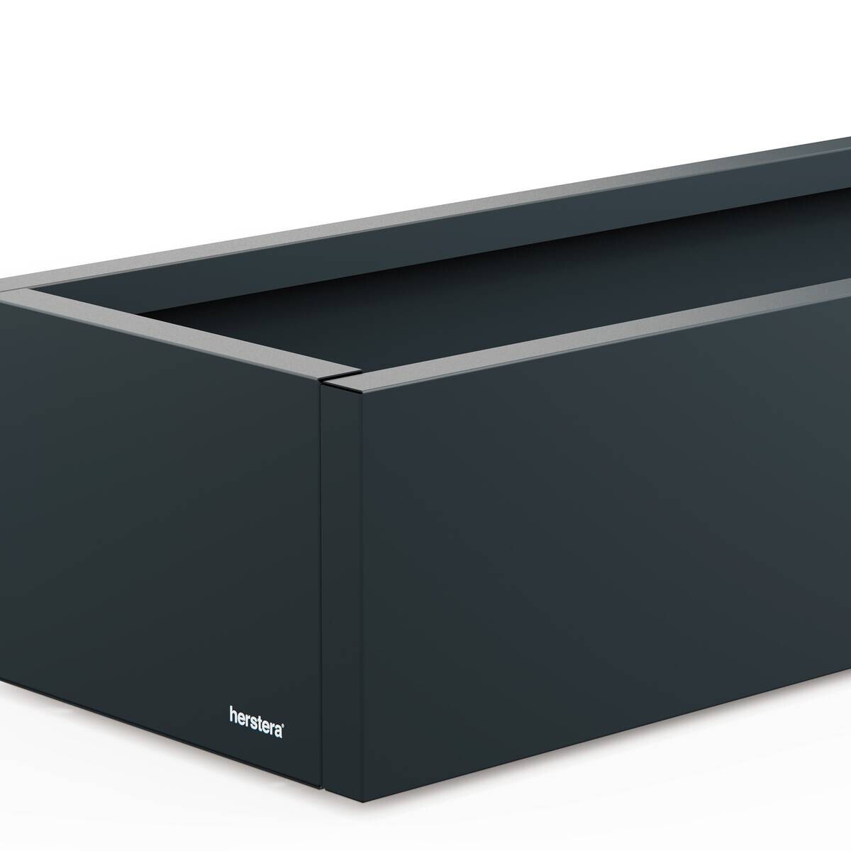 Herstera Garden Pflanzkübel Cube anthrazit Metall B/H/L: ca. 100x25x40 cm