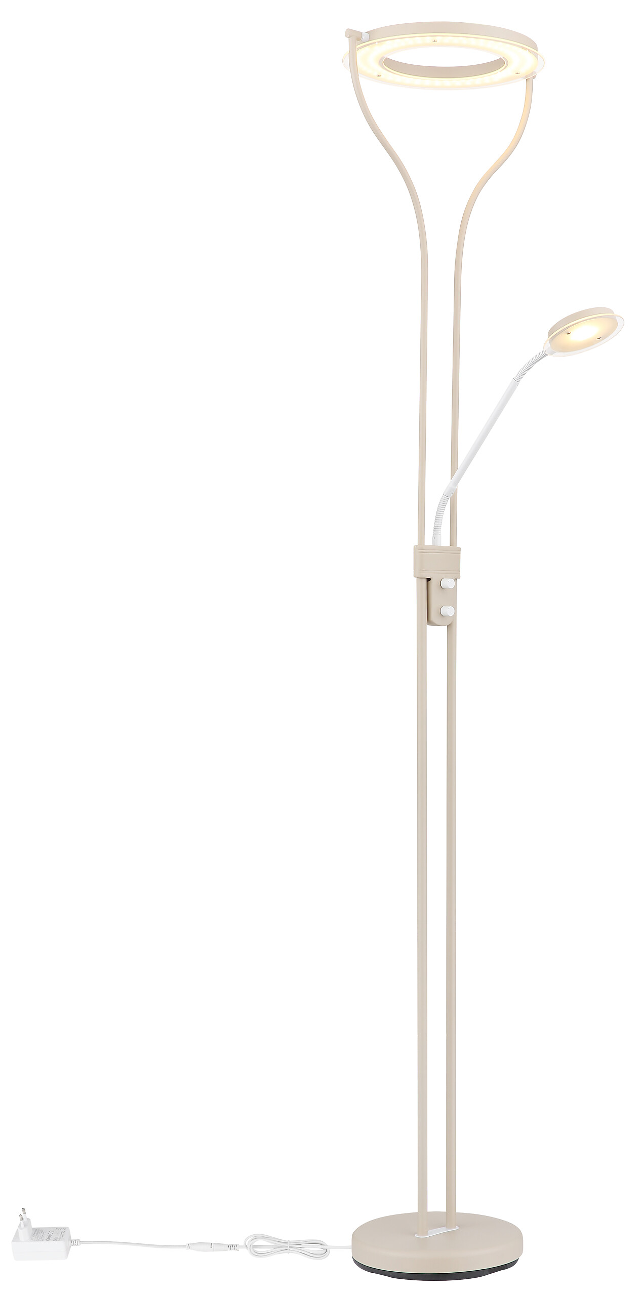 GLOBO Deckenfluter weiß sand Satiniert Glas Metall B/H/L: ca. 31x194x35 cm null 1 Brennstellen