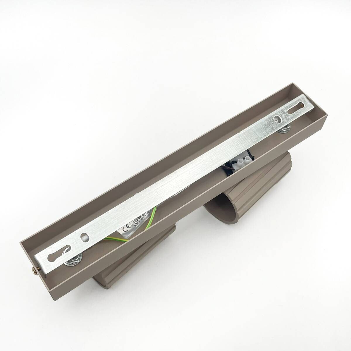 Lamkur Strahler Prisma beige Stahl B/H/L: ca. 6,5x16,5x30 cm 2 Brennstellen