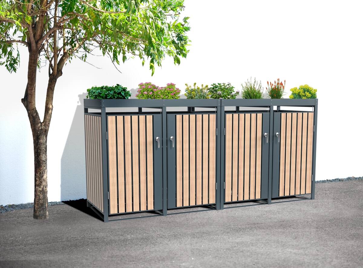 Westmann Mülltonnenbox Planta braun B/H/L: ca. 264x124x84 cm