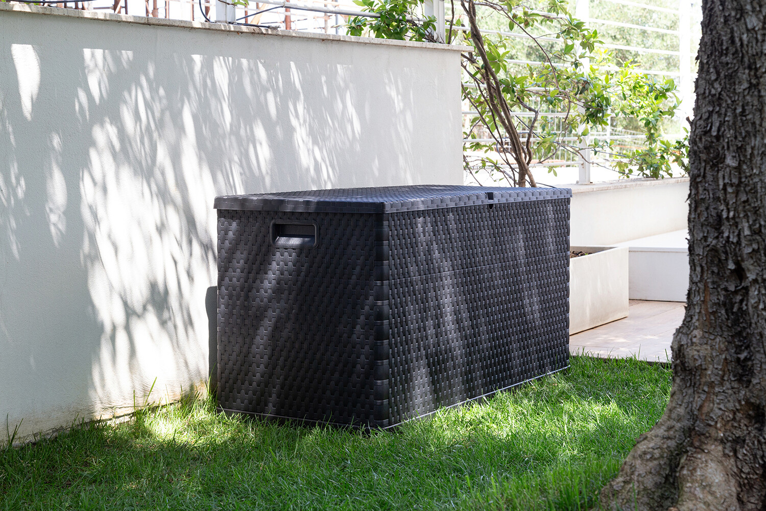 Toomax Aufbewahrungsbox Rattan anthrazit Kunststoff B/H/L: ca. 63x56x120 cm