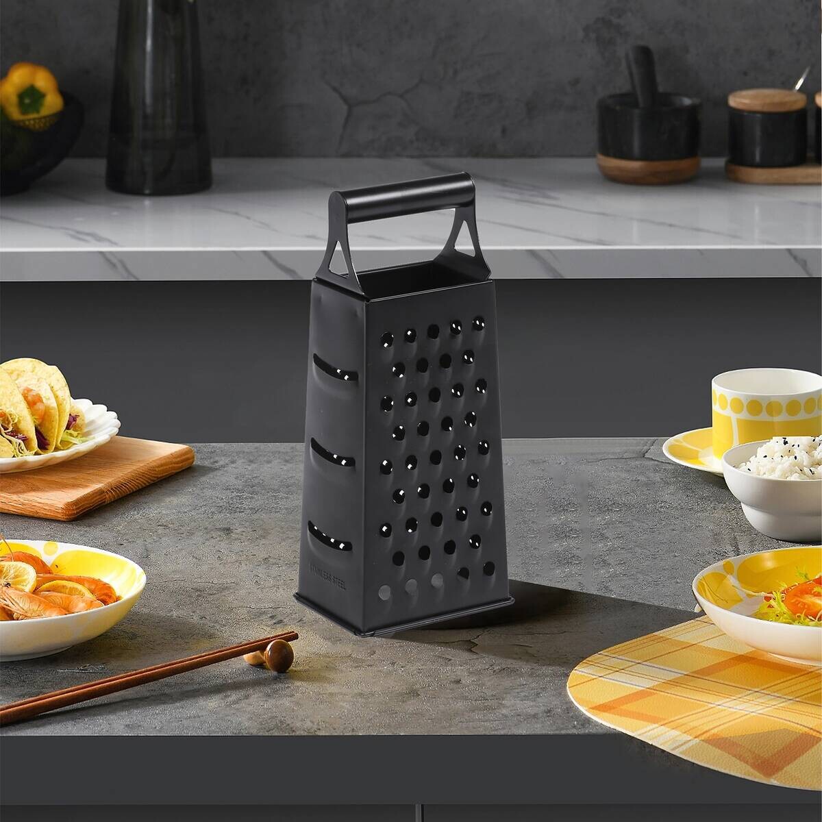 POCOline Reibe schwarz Edelstahl