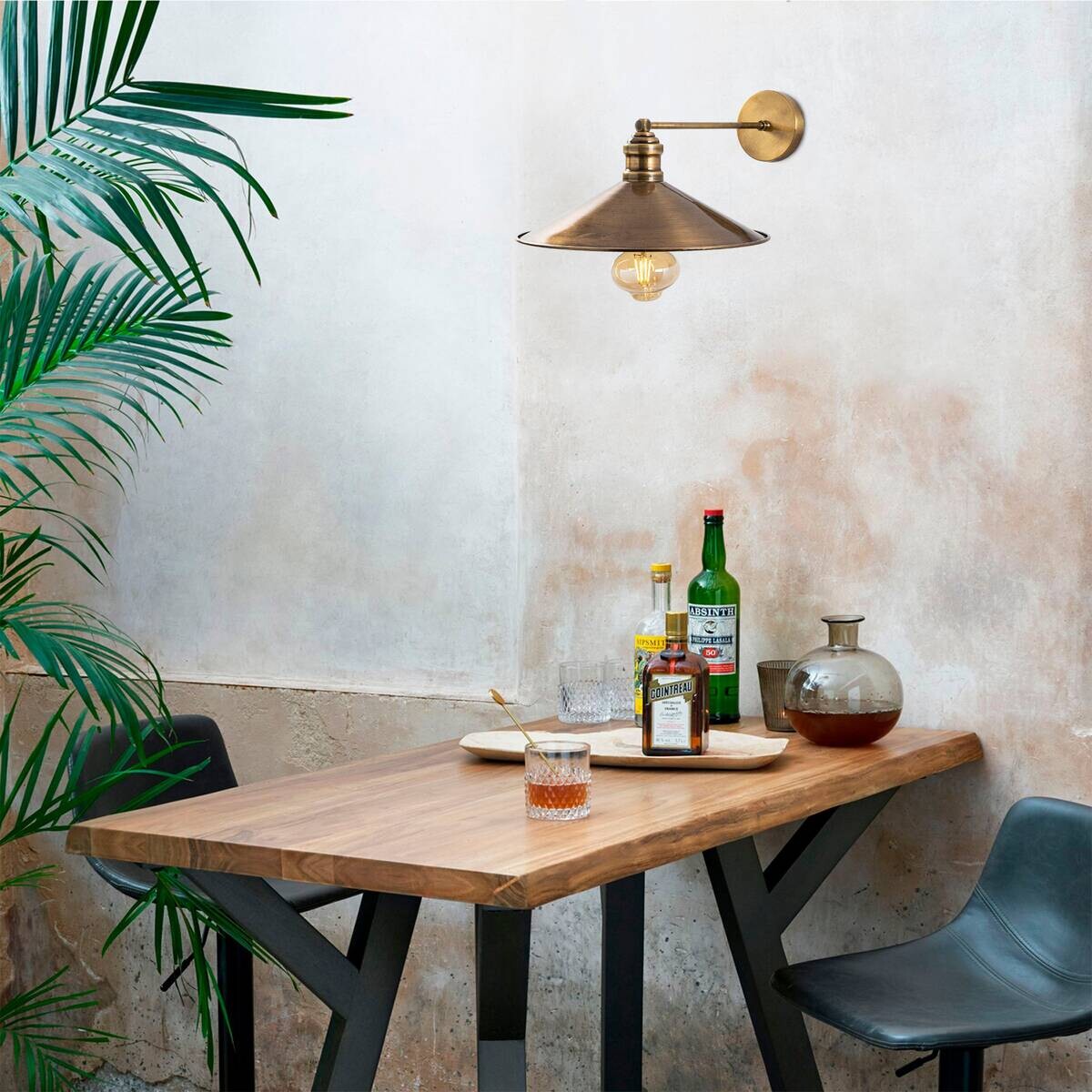 Opviq Wandleuchte Metall B/H/L: ca. 45x18x30 cm E27 1 Brennstellen