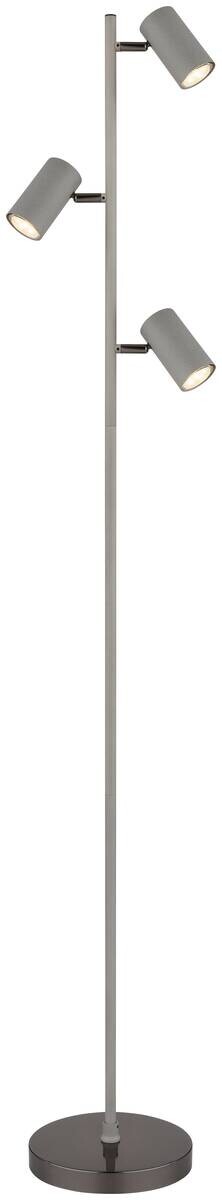 GLOBO Stehleuchte schwarz Chrom grau Metall Kunststoff B/H/T: ca. 21,5x154x23 cm GU10 3 Brennstellen
