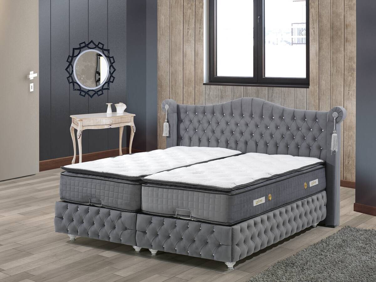 Polsterbett Berivan grau Liegefläche B/L: ca. 180x200 cm