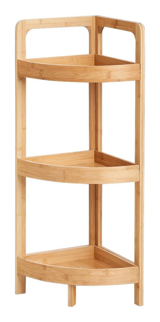 Eckregal natur Bambus B/H/T: ca. 29x85x29 cm