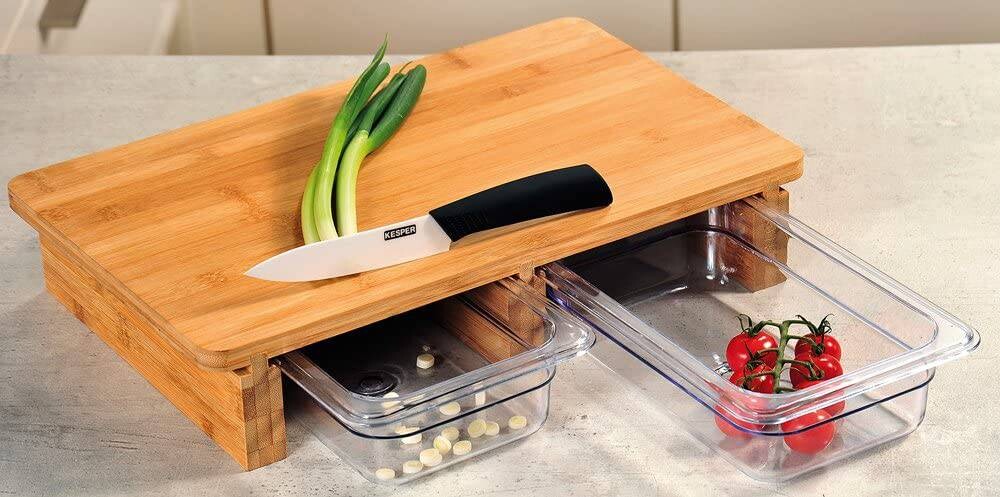 Kesper Schneidebrett mit Auffangschale