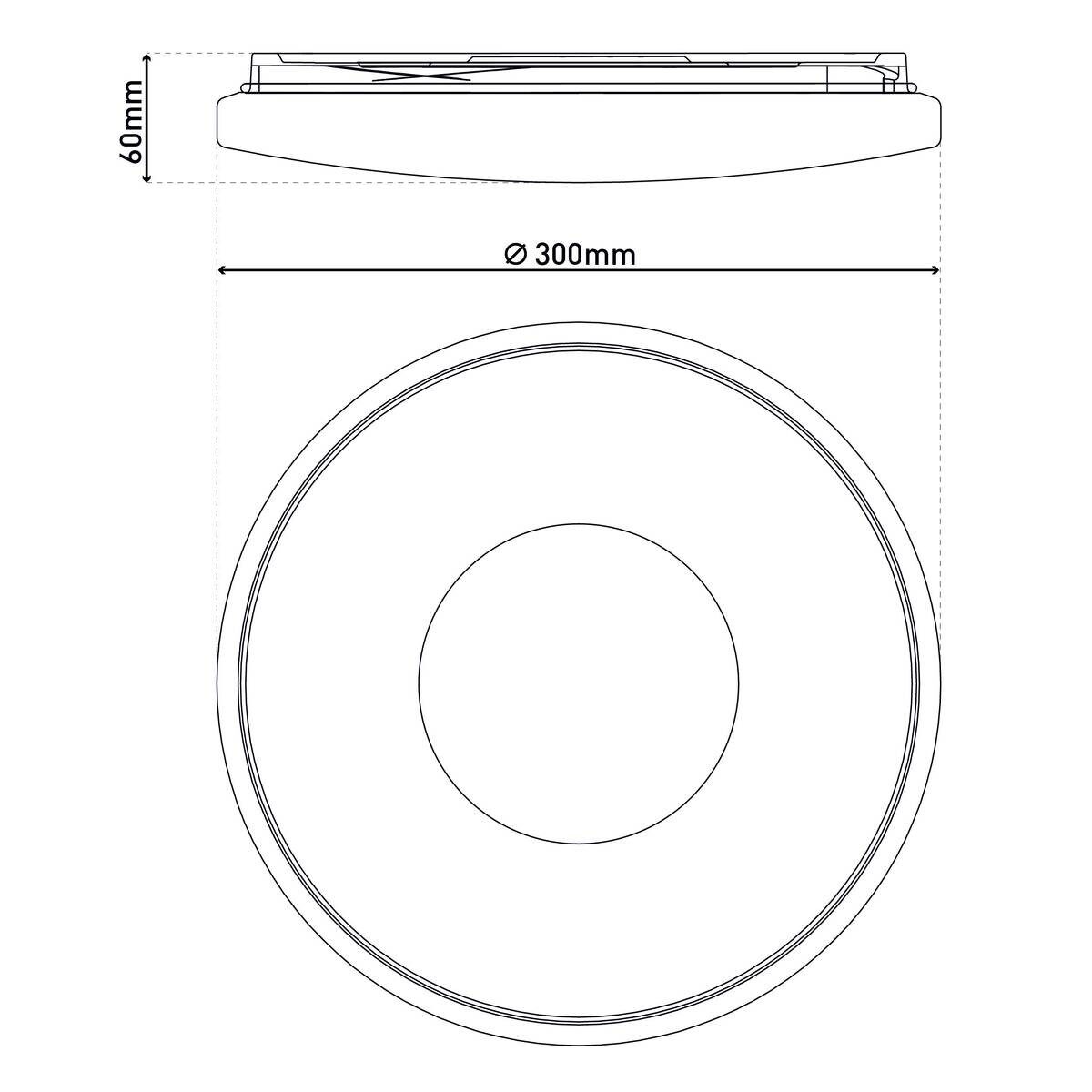 Näve Leuchten Deckenleuchte 1366626 weiß Kunststoff Metall B/H/T: ca. 31x5,5x31 cm null 1 Brennstellen